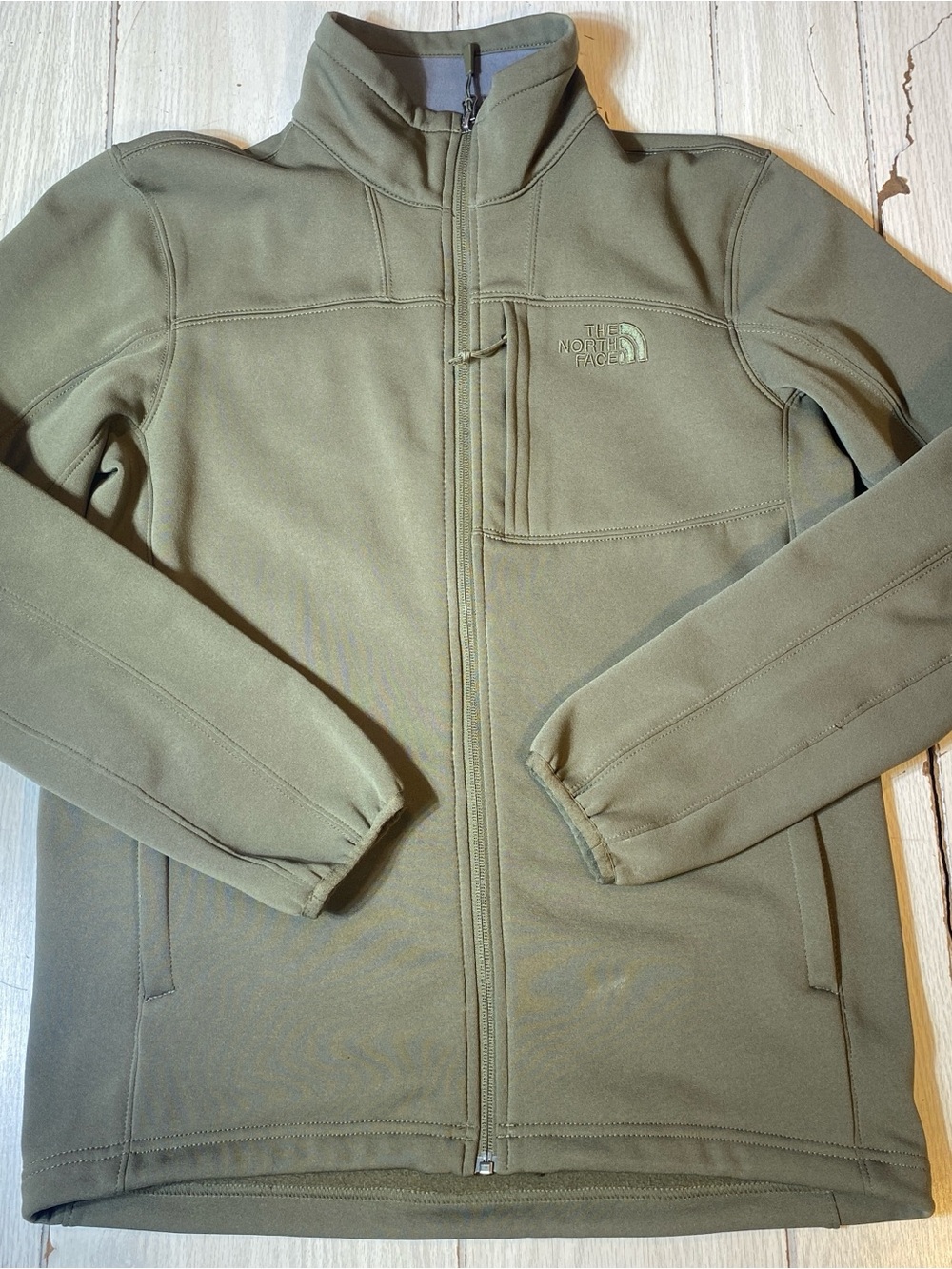 Men's The North Face Apex Bionic Soft Shell Jacket Green Full Zip Size Small S/P